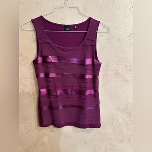 Saks Fifth Avenue Deep Wine Colored Layered Tank Top